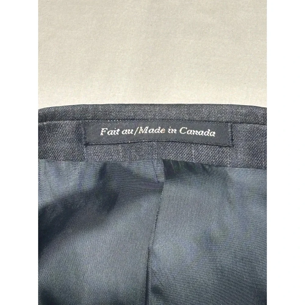 J. Press Parker Mens 43R Wool Pinstripe Blazer Jacket Charcoal Grey‎ Made Canada